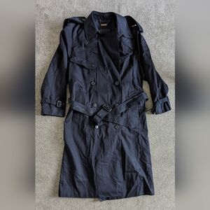 Jones New York Men's Dark Blue Trench Coat Sz 38 Old Money Quiet Luxury Nautical